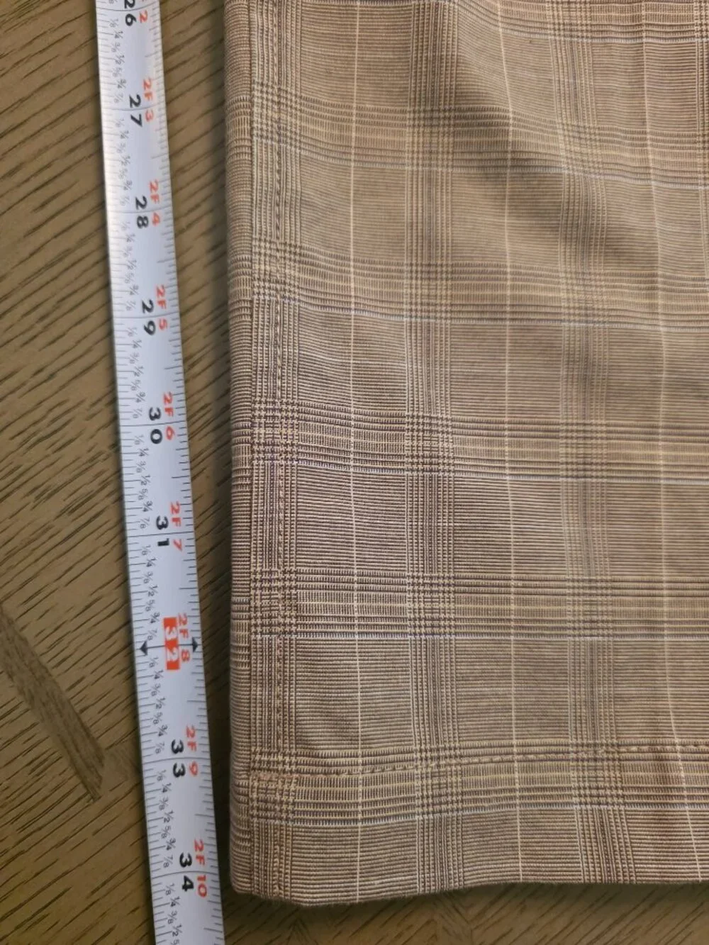 Lululemon Commute Chino Pants Tan Plaid size 38 NWT Black Accent